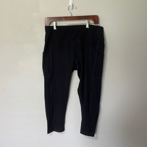 Black, mid-calf leggings, XXL